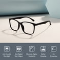 thumbnail image 7 of Cyxus Blue Light Glasses Lightweight TR90 Computer Glasses UV Blocking Square Black Frame Clear Lens Eyewear Relieve Eye Strain（Black）, 7 of 7