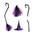 thumbnail image 6 of Halloween Witches Broom, Colorful Witch Broomstick Flying Stick Props Plastic Broom Witch Costume Accessories, Party Supplies, 6 of 7
