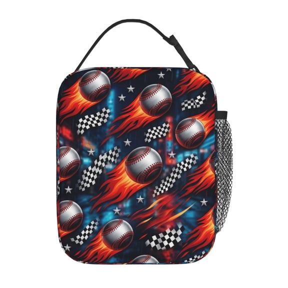 Baseball Insulated Lunch Box Reusable Lunch Bag Women Men Cooler Tote Bag For Work Picnic Travel Office Outdoors