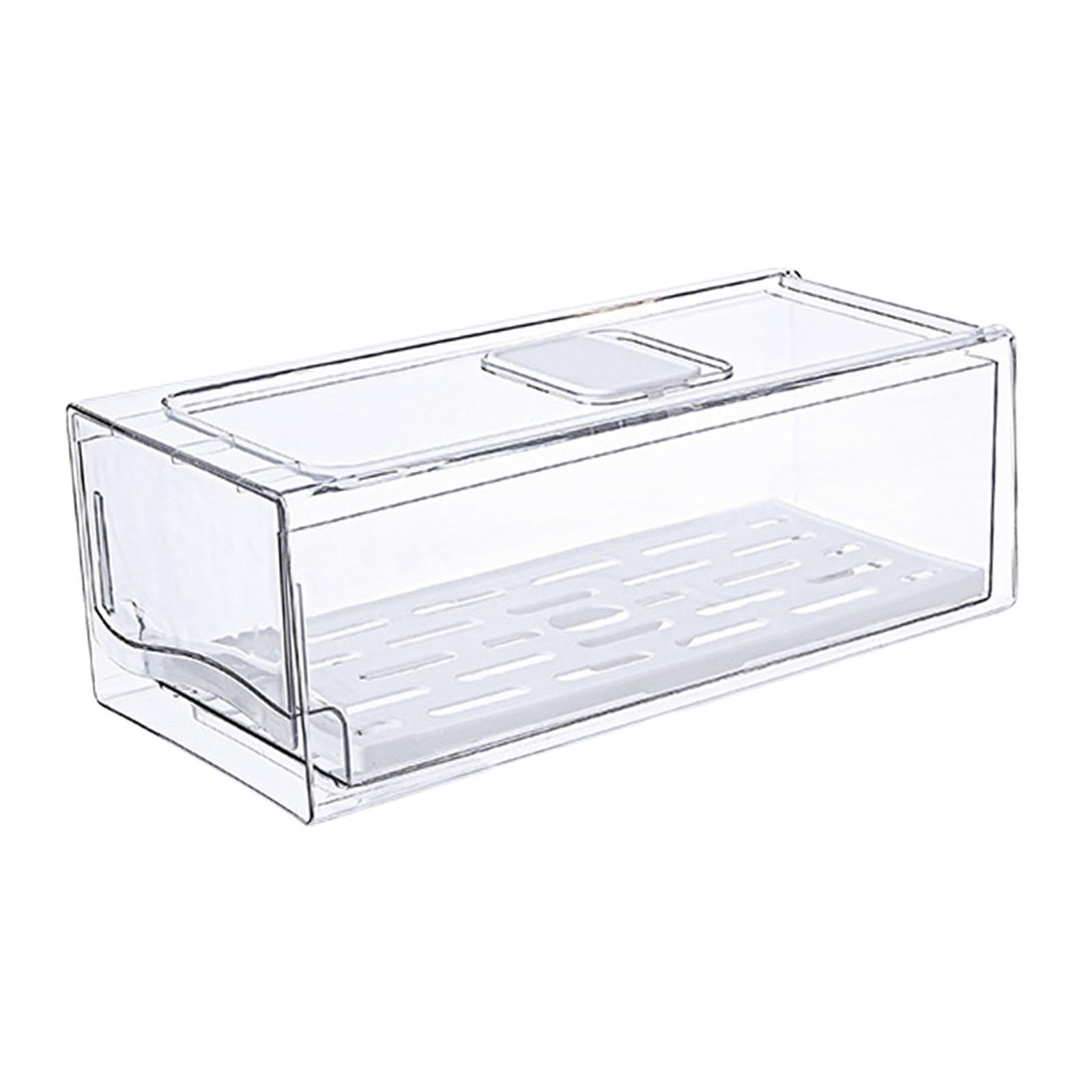 TISHITA Fridge Drawer Bins Food Storage Container Refrigerator Organizer Drawer Bins Clear for Home Household Fruit Vegetable Produce S