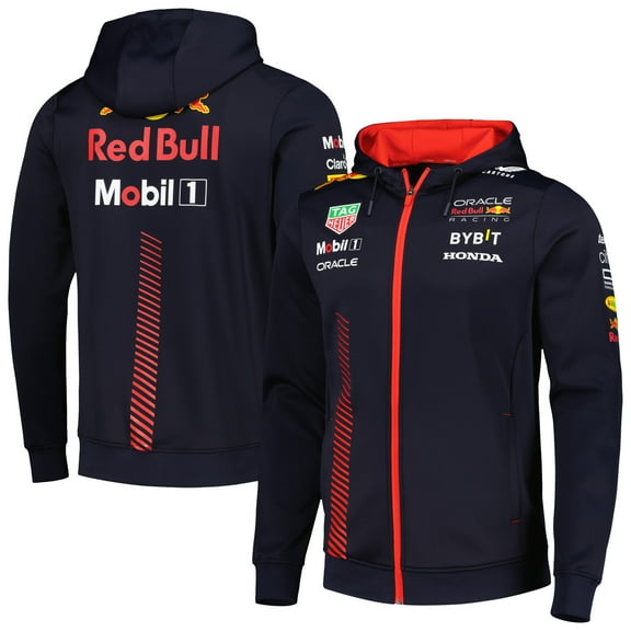 Men's Castore Navy Red Bull Racing 2023 Full-Zip Hoodie