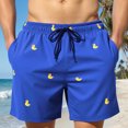 thumbnail image 2 of Stamzod Mens Board Shorts with Pocket Print Summer Vacation Swim Trunks Men Casual Loose Bathing Suit Swimwear Blue XXL, 2 of 6