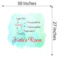 thumbnail image 4 of Quotes/sayings Watercolor Custom Name Wall Decals for Kids Room - Inspirational Abbreviations Quotes Chart Motivational Personalized Bedroom Wall Sticker Water Color Style - Size: 30 In x 27 In, 4 of 5