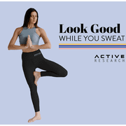 Active Research Workout High Waisted Slimming Tummy Compression Yoga Pant (Black, Small)