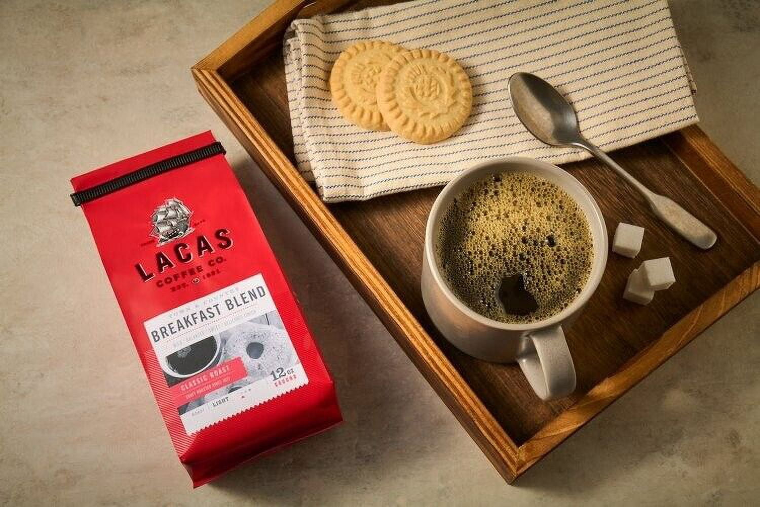 Lacas Town & Country (Breakfast Blend) Medium Fine Ground Coffee, 12oz (4 bags)