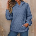 thumbnail image 2 of Women's Tunic Tops Winter Loose Fit Hooded Long-sleeved Dolman Off the Shoulder Hoody Graphic Hoodie Cotton Sweatshirt(Blue,S), 2 of 9