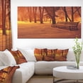 thumbnail image 1 of Snow Covered Benches in Evening - Landscape Canvas Art Print, 1 of 3