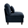 thumbnail image 5 of Newest Multi-Functional Armless Chair, Blue Chenille Sofa,Removable Skirt, Convertible 2 Styles, Includes Pillow, Ideal for Apartments, 5 of 9