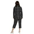 thumbnail image 5 of Womens Plus Size 2 Piece Plaid Suits Set Business Office One Button Blazer Jacket Casual Long Sleeve Pant Suit Set, 5 of 6