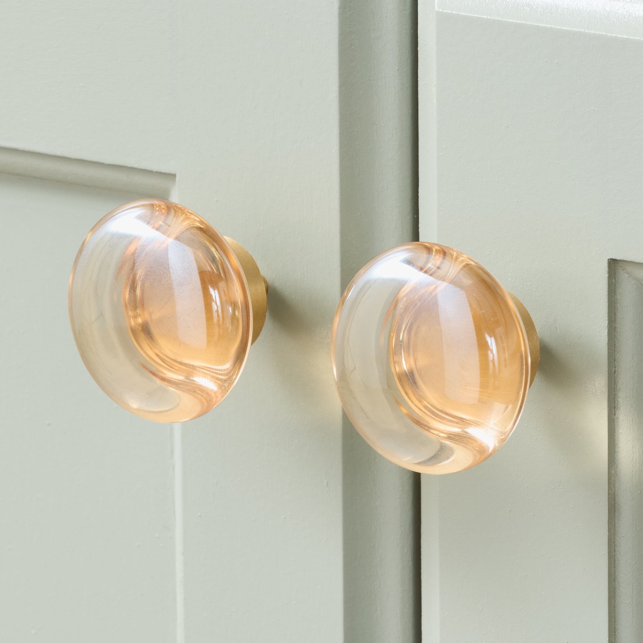 Better Homes & Gardens Modern Heirloom Crystal Knob, Heritage Gold/Light Amber, 2 pack