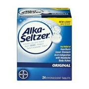 Alka-Seltzer Antacid & Pain Relief, Original, Effervescent Tablets, 24 ct