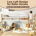thumbnail image 7 of Twin Loft Bed with Ladder and Guardrails for Boys Girls, SESSLIFE Low Height Solid Wood Bed Frame, Space Saving Loft Bed with Under Bed Reading Nook, Play Area, Storage Space, White+Natural, 7 of 7