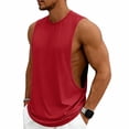 thumbnail image 3 of Mens Tank Tops Workout Muscle Gym Athletic Sleeveless T-Shirts Casual Vintage Cut Off Summer Beach Tops,Red M, 3 of 10