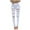 White, variant on 2025 Clearance! asdoklhq Women's Plus Size Pants,Women Slim Plus Size Ripped Hole Solid Color Long Jeans Denim Regular Pants