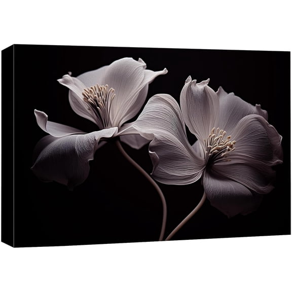 Wall26 Canvas Print Wall Art White Clematis Flower Closeup Nature Wilderness Flora Photography Realism Print Modern Art Wall Decorative Country Multicolor Rustic Minimal for Bedroom - 12"x18"
