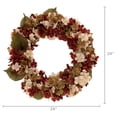 thumbnail image 6 of My Texas House Fall Hydrangea Wreath, Cream and Brown, 24", 6 of 6