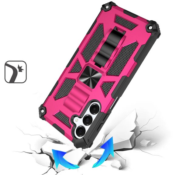 XPM for Samsung Galaxy A16 5G Phone Case, Hybrid Shockproof [Military Grade] Rugged Protective with Magnetic Car Mount & Invisible Stand Cover for Galaxy A16 (Hot Pink)