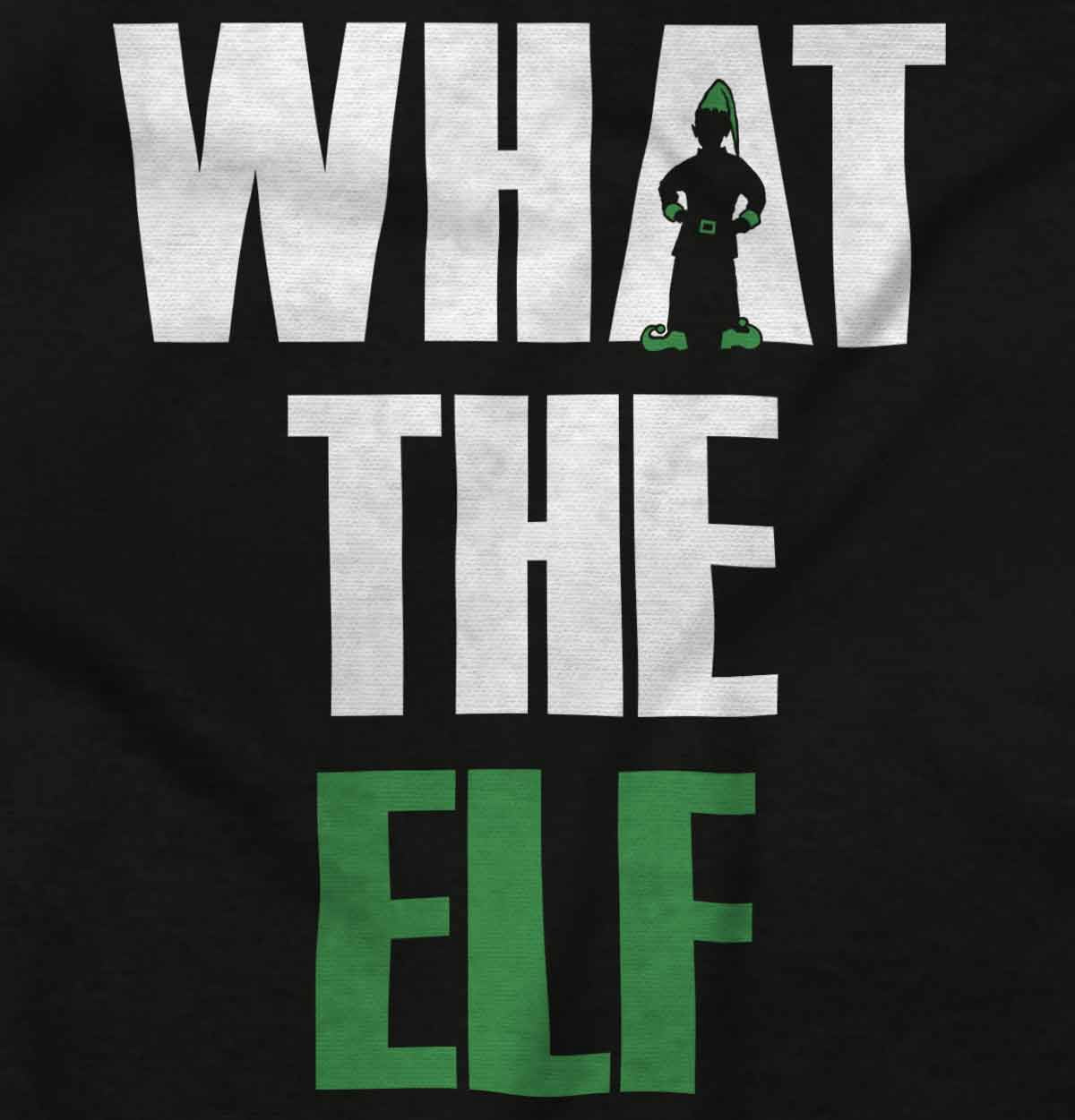 Funny Christmas What the Elf Joke Plus Size Crewneck Graphic Tee Shirt Brisco Brands 3X