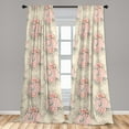 thumbnail image 4 of Ambesonne Floral Curtains, Romantic Daisy Gerbera Posy, Pair of 28"x95", Beige Coral and Dark Tan, 4 of 5