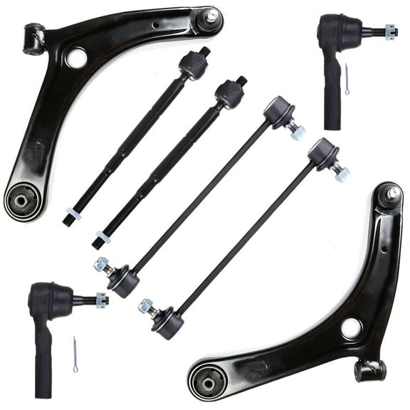 SCITOO 8pcs Suspension Kit 2 Front Lower Control Arm And Ball Joint 2 Sway Bar 2 Inner 2 Outer Tie Rods Fit For 2007-2012 For Dodge Caliber 2007-2014 For Jeep Compass 2007-2014 For Jeep Patriot K80258