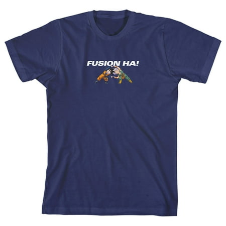Dragon Ball Z Fusion Ha! Youth Boy s Navy Crew Neck T-Shirt-Large