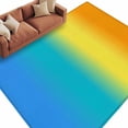thumbnail image 2 of Rainbow Gradient Washable Living Room Rugs 6'x9', Abstract Blue Green Yellow Ombre Minimalist Low Pile Throw Large Area Rug Non-Slip Sturdy Edge Binding Carpet for Dining Room Kitchen Office, 2 of 9