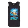 thumbnail image 2 of Swimming Sea Turtle Animal Lover Mens Graphic Tank Top, Black, Small, 2 of 3
