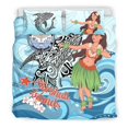thumbnail image 3 of Marshall Islands Bedding Set - Polynesian Girls With Shark, 3 of 4