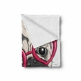 thumbnail image 2 of Pug Soft Flannel Fleece Throw Blanket, Dog with Heart Shaped Glasses and Dotted Bow Tie I Love Pugs Drawing, Cozy Plush for Indoor and Outdoor Use, 70" x 90", Pink Grey White, by Ambesonne, 2 of 6