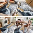 thumbnail image 6 of Blue Gold Washable Area Rugs 2.7'x5', Ombre Sea Wave Beach Abstract Ocean Scenery Low Pile Throw Living Room Rug Non-Slip Sturdy Edge Binding Carpet for Indoor Entryway Bedside Kitchen, 6 of 9