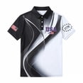 thumbnail image 5 of Patriotic Polo Shirts Men Usa Flag Print V Neck Lapel Collar Short Sleeve Tops Fourth Of July Patriotic Star Regular Fit Daily Wear Tshirts, L, #01 Gray, 5 of 5