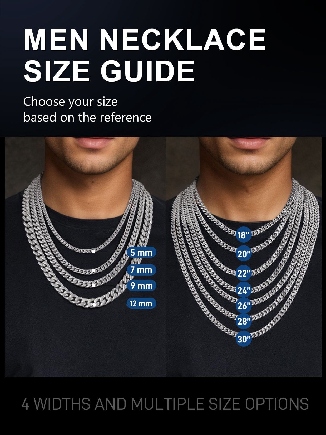 ChainsProMax Men Chain 30inch Cuban Chain Stainless Steel Chain Mens Stainless Steel Mens Necklace