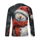 thumbnail image 5 of Blusas y camisas de manga larga y cuello redondo para hombre, informales, a la moda, con estampado navideño, cuello redondo, blusas de licra de manga larga para hombre., 5 of 5
