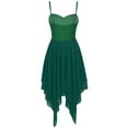 thumbnail image 5 of Haitryli Women Adult Lyrical Camisole Ballet Dance Leotard Dress Gymnastics Bodysuit Asymmetric Chiffon Dancewear Green L, 5 of 7