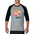 thumbnail image 1 of Artix - Mens Raglan Sleeve Baseball T-Shirts, up to Size 3XL - Flamingo, 1 of 4