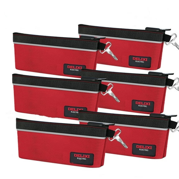 Tool Pouches with Zipper, 1680D Double-layered Oxford Small Tool Bags, Waterproof Utility Bag Zipper Pouch for Tool Organizers and Storage (6 Pack Combo)