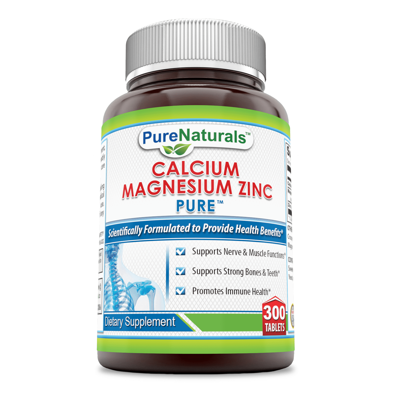 Pure Naturals Calcium Magnesium Zinc 300 Tablets