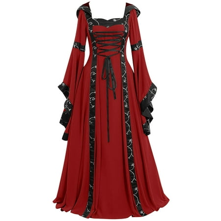 UPPADA Victorian Ball Gown for Women Vintage Maxi Dress Party Retro Dress Lace Up Corset Court Dresses Flare Sleeve Masquerade Floor Length Gothic Dress Deals 2024 Women Clothing