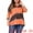 Orange, variant on Women's Plus Outfits Tie Dye V Neck 3/4 Sleeve Tops 3X Rainbow