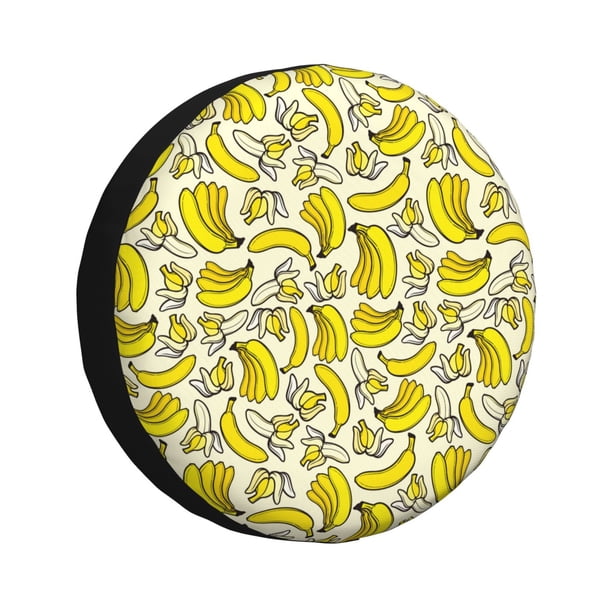 Fotbe Banana Funda de Llanta de Repuesto con Estampado, Engrosada, Ajuste Universal para Jeep, Remolque, RV, SUV, Camión-17 inch