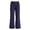 Navy, variant on Girls Solid Color Straight Leg School Uniform Pants, Half Elastic Back Waist Bootcut Long Trousers with Side Pockets, Casual Dress Pants for Back to School Daily Wear(Black,5-6 Years)
