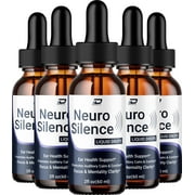 Neuro Silence Healthy Ear Support Supplement – NeuroSilence Drops Ear Ringing Relief, Neuro Silence for Hearing Support, 5 Pack, 5 Month Supply