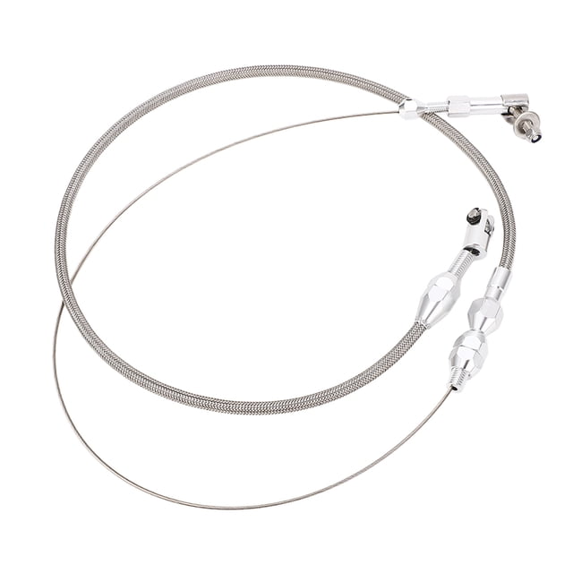 Throttle Wire, Flexible Cuttable Length Rustproof Easy Installation 24in Aluminum Fitting Throttle Cable Kit For Cars