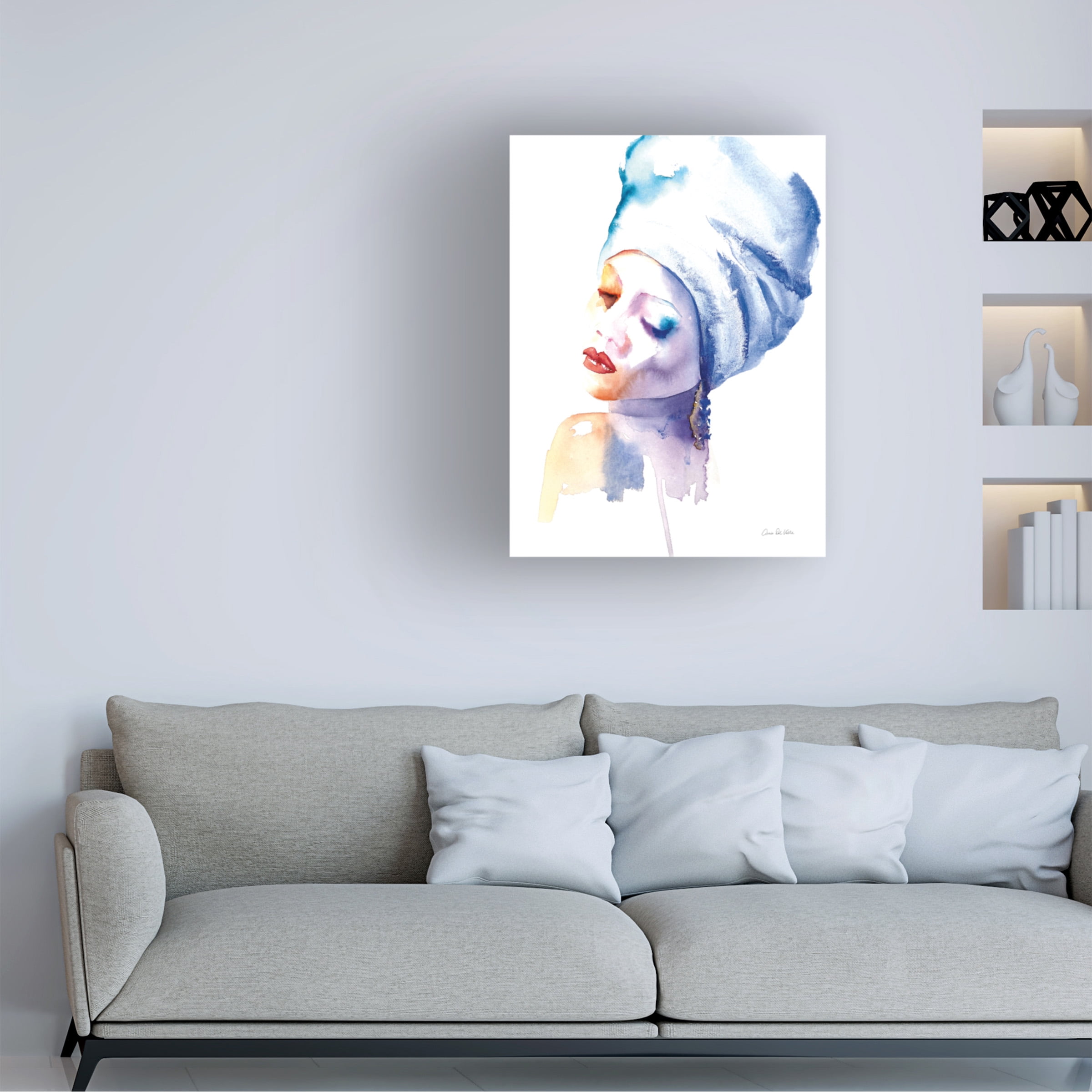 Aimee Del Valle 'Woman in Blue' Canvas Art