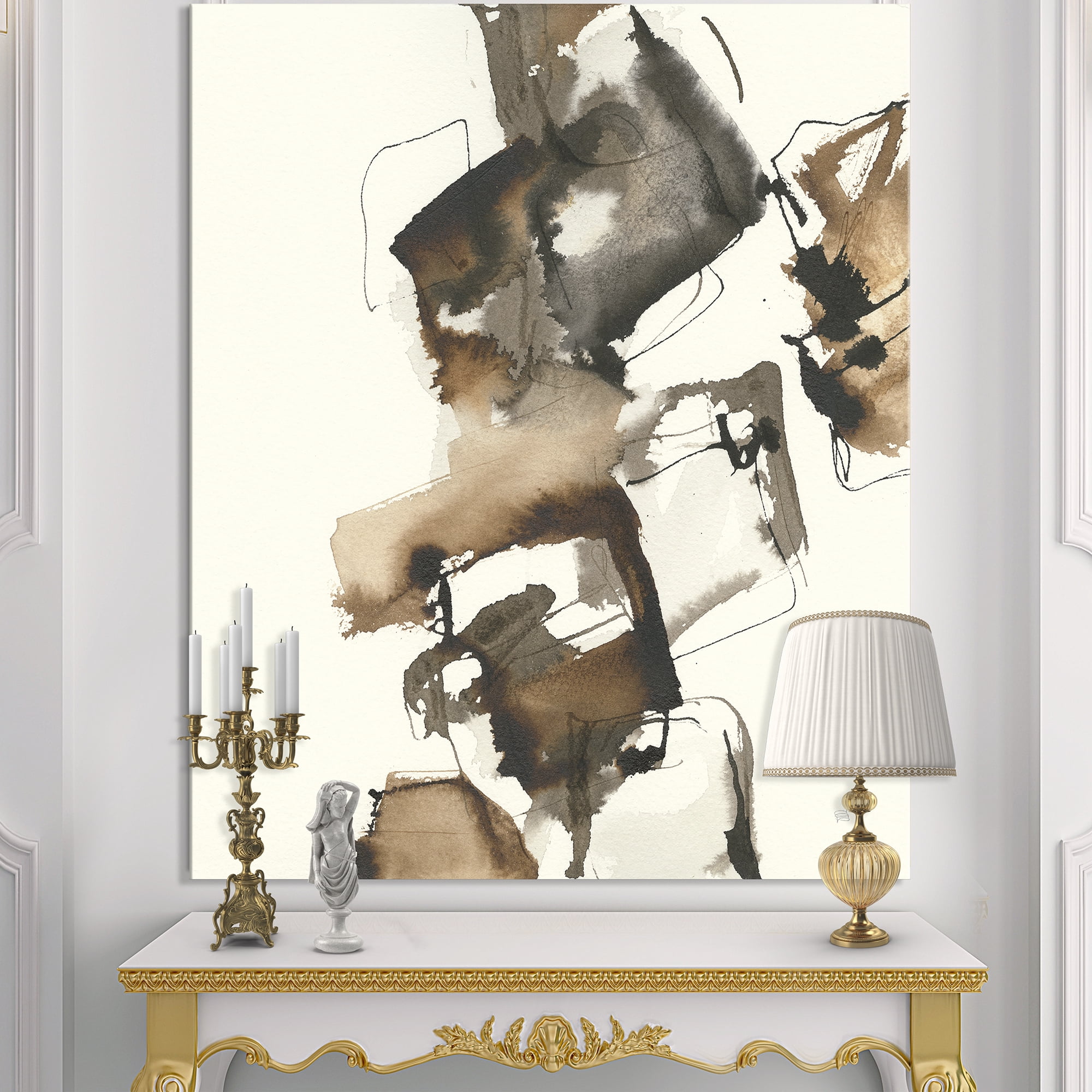 Designart 'Gold Glam Squares II' Modern & Contemporary Canvas Art
