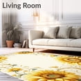 thumbnail image 2 of ODIKA 8'x10' Machine Washable Non-Slip Area Rug, Elegant Sunflower with Artistic Floral for Stylish Interiors High Traffic Rug, Yellow, 87028, 2 of 7