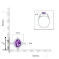 thumbnail image 3 of ANGARA Natural Oval 2.28 ct Amethyst Compass Ring with Diamond Halo in 14K White Gold for Women (Size-10x8mm) | February Birthstone, Anniversary, Jewelry Gift for Women | Natural Amethyst Ring, 3 of 7