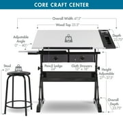 Studio Designs Core Drafting Table and Stool 2 Pc. Craft and Drawing Center