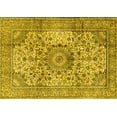 thumbnail image 1 of Ahgly Company Machine Washable Indoor Rectangle Medallion Yellow Traditional Area Rugs, 2' x 4', 1 of 4
