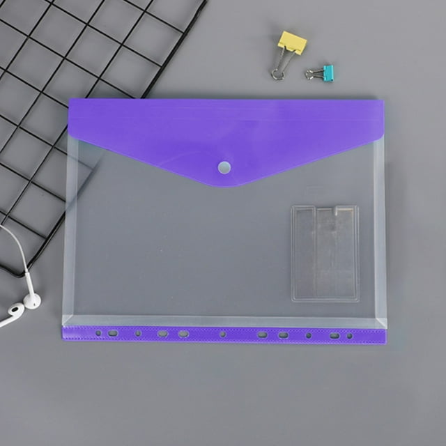 A4 Loose Leaf File Pouch11hole File Pouch Transparent Color Label File Document Storage Bag